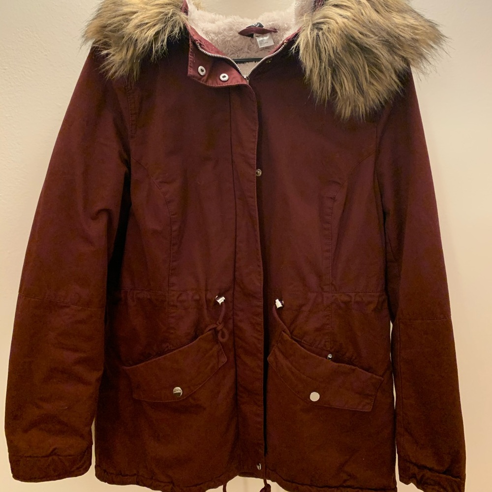 H&M Burgundy Parka